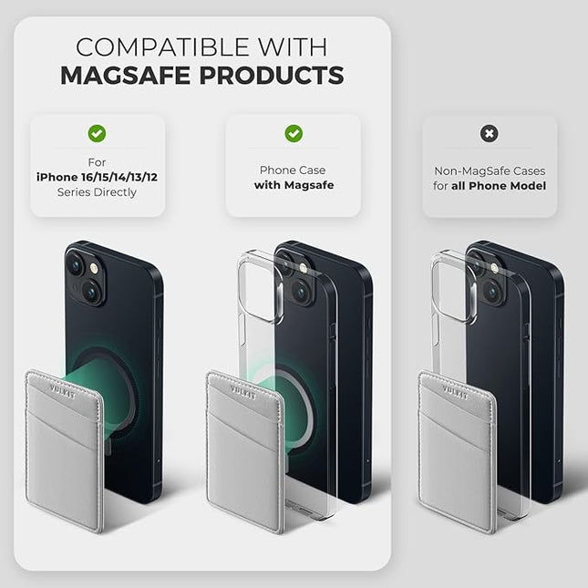 VULKIT Magnetic Phone Wallet for MagSafe- RFID Blocking - Card Holder Wallet for iPhone 16/15/14/13/12 Series & Phone Case with MagSafe
