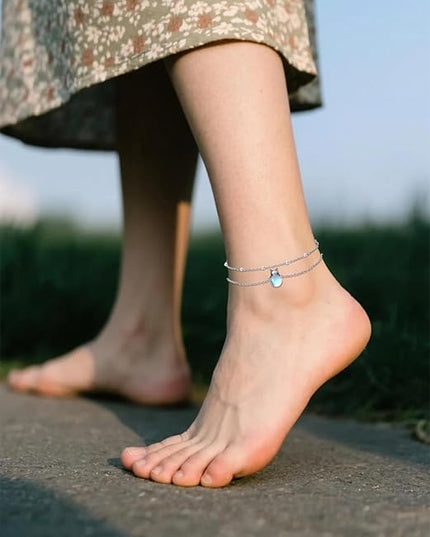 Dorunmo 925 Sterling Silver Infinity Heart Cross Circle Evil Eye Anklet Bracelets for Women Mother's Day Jewelry for Wife Girlfriend Mom Her