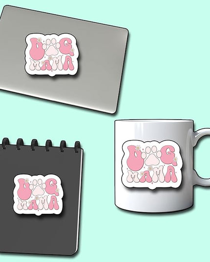 (3Pcs) Dog Mama Sticker, Decal Gifts Mom Decorate Books Laptop Phone Water Bottles Kindles Stickers Tumbler Sticker Waterproof Vinyl Decorate Sticker 3" Inch
