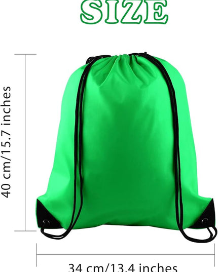 KUUQA 50Pcs Green Drawstring Backpack Bulk Drawstring Bags String Bags Storage Bags Gym Backpack for Sport Gym Traveling