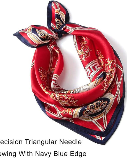 ANDANTINO 100% Mulberry Silk Scarf -21” Lightweight Square Neckerchief – Breathable Digital Printed Scarves with Gift Packed