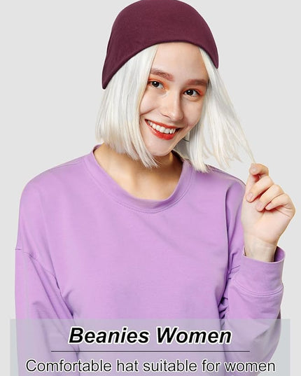 Senker Fashion Slouchy Beanie Hats for Women Men, Chemo Headwear Cotton Beanies Soft Lightweight Chemo Skull Cap Elastic