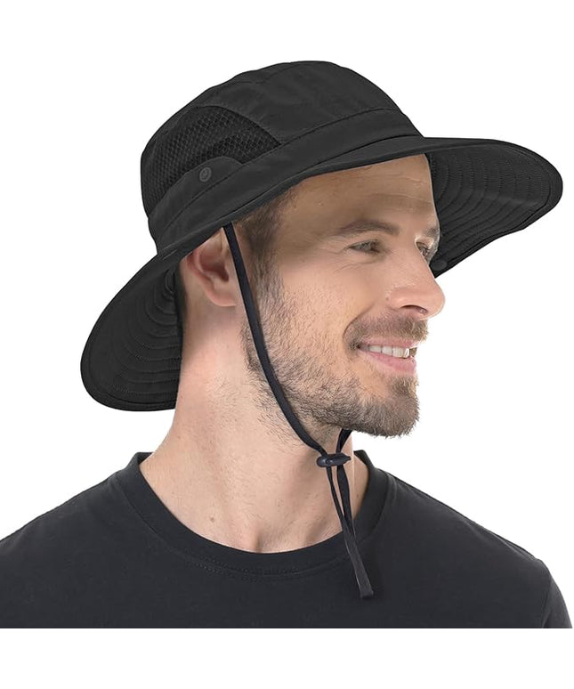 Sun Hat for Men Women UPF 50+ Fishing Hats Waterproof Wide Brim Boonie Bucket Hat for Safari Beach Hiking Garden