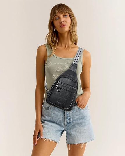 7L Sling Bag for Women Men Vegan Leather Crossbody Bags Fanny Pack Purse Backpack Over Shoulder Bag Travel Anti Theft