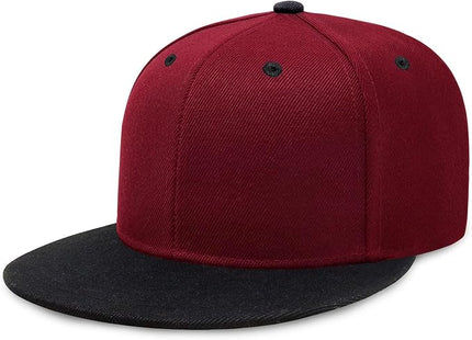 CHOK.LIDS Flat Bill Visor Classic Snapback Hat Blank Adjustable Brim High Top End Trendy Color Style Plain Tone Baseball Cap