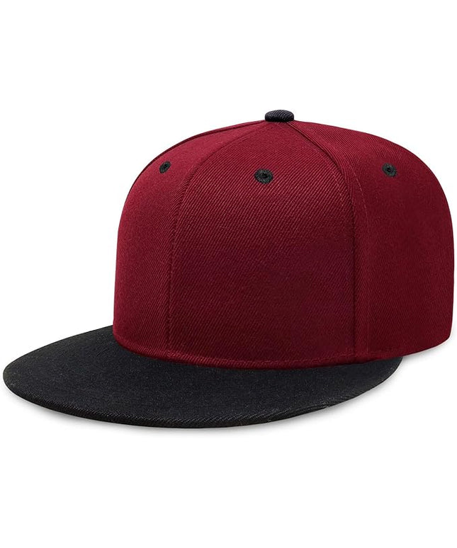 CHOK.LIDS Flat Bill Visor Classic Snapback Hat Blank Adjustable Brim High Top End Trendy Color Style Plain Tone Baseball Cap