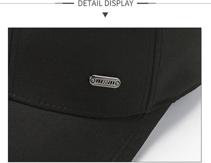 Mens Women Cotton Baseball Cap Adjustable Dad Hat Plain Black Trucker Hat Golf Low Profile Hat