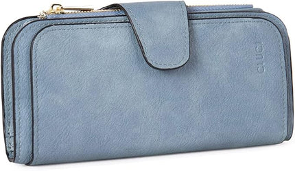 CLUCI Wallet For Women PU Leather RFID Blocking Womens Wallet Bifold Card Holder with ID Window Gifts for Women Birthday | RFID Blocking, Designer, Trifold, Card Holder, ID Window