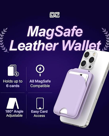 DCHK Magnetic Card Wallet, Slim Card Holder with 3 Slots, Holds up to 6 Cards, Strong Adhesion Ring Included, Compatible with Magsafe iPhone 12/13/14/15/16 (Not for Mini Models)