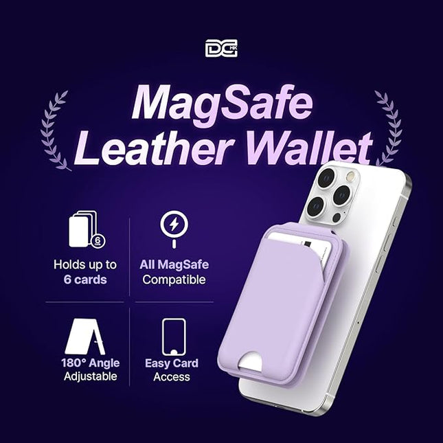 DCHK Magnetic Card Wallet, Slim Card Holder with 3 Slots, Holds up to 6 Cards, Strong Adhesion Ring Included, Compatible with Magsafe iPhone 12/13/14/15/16 (Not for Mini Models)