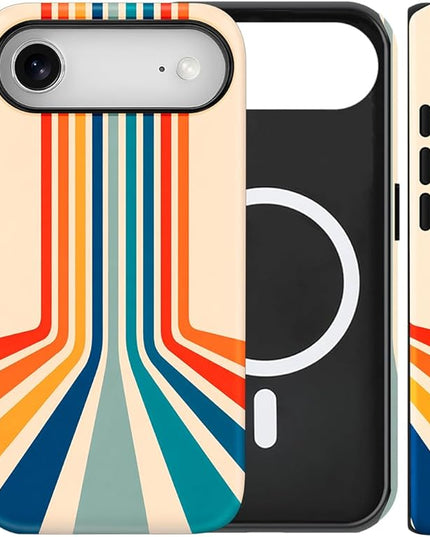 Magnetic for iPhone 17 Air Case Cute Frog Stripes Phone Case, Summer Shockproof Slim TPU and Hard PC Protective Phone Cover Compatible with MagSafe Designed for Women Girls