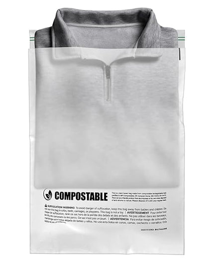 Eco Friendly Clear Poly Bags with Suffocation Warning - 10" x 13" (100 Count) - Strong Self Seal - Biodegradable Premium Frosted Bag for Packaging