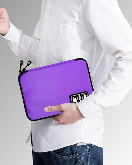 Electronics Travel Organizer,Portable Waterproof Electronic Travel Storage Bag for Small Charging Cord Storage,Charger,SD Card etc,for Travel,Business-Purple Green