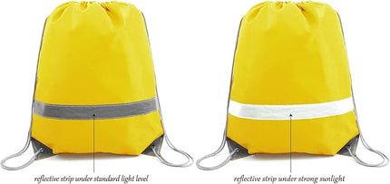 BeeGreen Drawstring Backpack Bags 20,30,50 Packs Reflective String Bags for Gym Sport Trip Cinch Sack DIY for Women Men