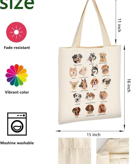 AUSVKAI Canvas Tote Bag Aesthetic for Women, Cute Reusable Cloth Cotton Bags for Shopping Beach Grocery