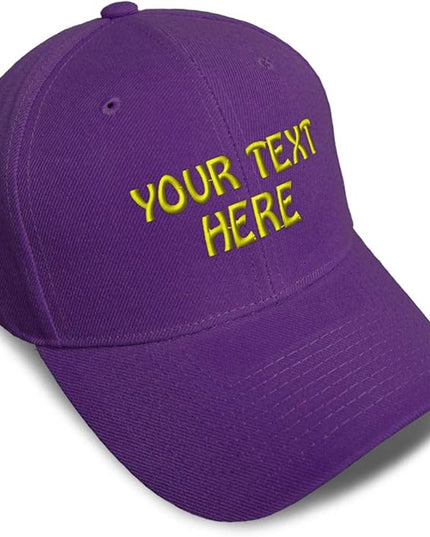 Baseball Cap Custom Personalized Text Dad Hats for Men & Women Strap Closure