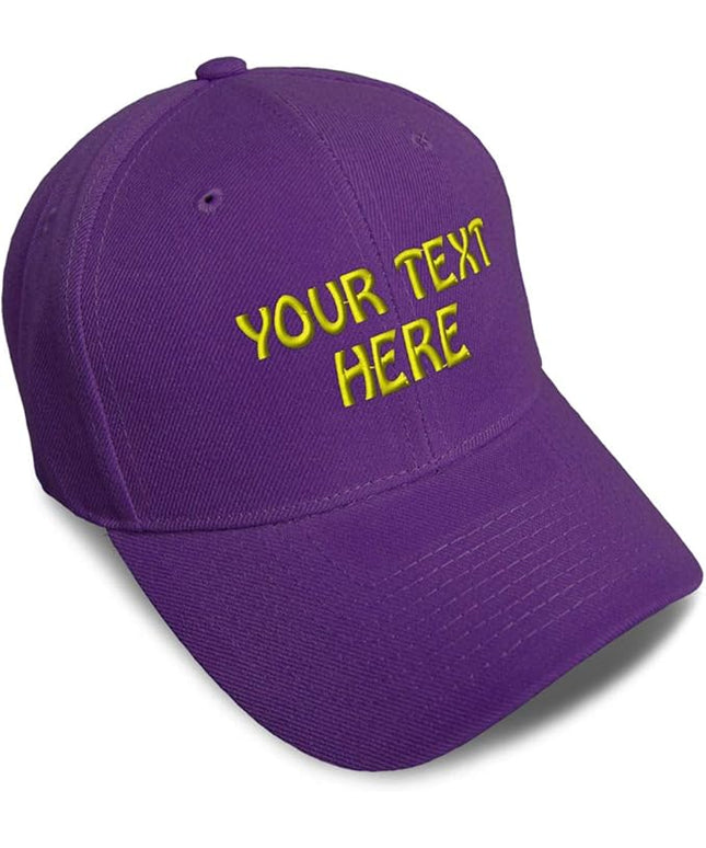 Baseball Cap Custom Personalized Text Dad Hats for Men & Women Strap Closure