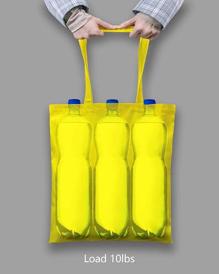 TOPDesign 6-Pack Economical 16"x15" Yellow Cotton Tote Bag, Lightweight Medium Reusable Grocery Shopping Cloth Bags, Suitable for DIY, Advertising, Promotion, Gift, Activity