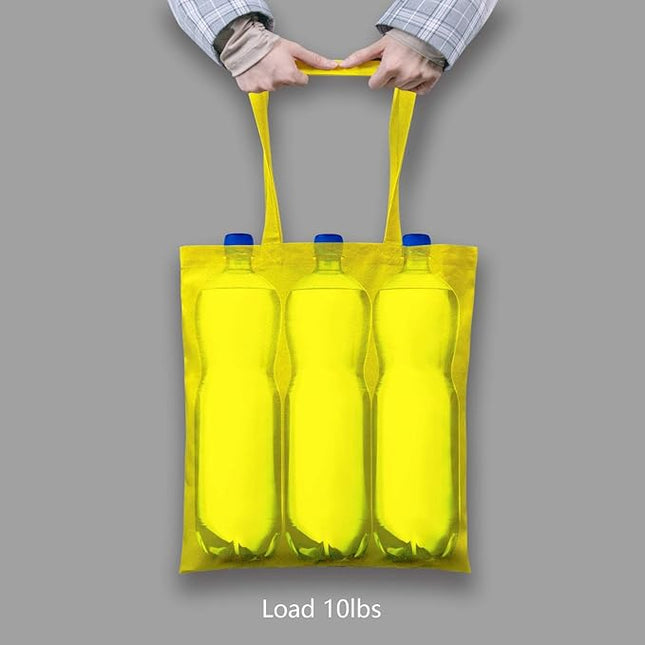 TOPDesign 24-Pack Economical 16"x15" Yellow Cotton Tote Bag, Lightweight Medium Reusable Grocery Shopping Cloth Bags, Suitable for DIY, Advertising, Promotion, Gift, Activity