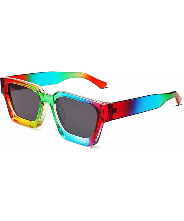 VANLINKER Thick Square Sunglasses for Men Women Retro Chunky Rectangle Shades UV400 Protection VL9731