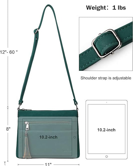 MASINTOR Crossbody Bags for Women, Lightweight Medium Crossbody Purse, Soft Leather Women's Shoulder Handbags with Tassel