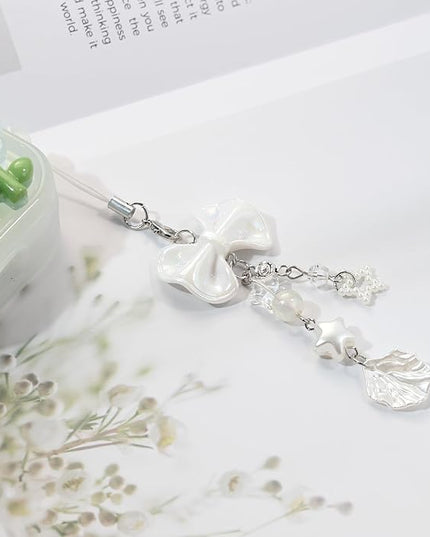 Beaded Camera Wrist Strap, Cute Phone Charms Strap, Pearl Bracelet Wrist Strap, Phone Keychain Decoration for Wallet