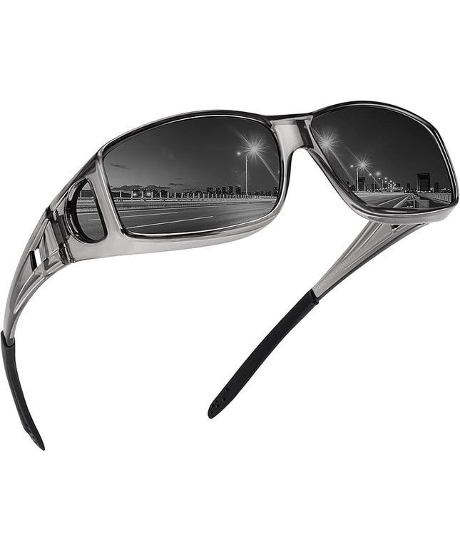 MEETSUN Fit Over Glasses Sunglasses for Men Women,Wrap Around Sunglasses Polarized UV400 Protection
