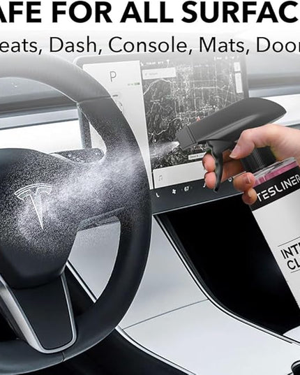 Tesla Seat Cleaner & Stain Remover - Interior Cleaner for Black & White Vegan Leather, Interior Cleaning Products for Seats, Dash, Console | Tesla Accessories for Model Y, Model 3, S, X, Cybertruck