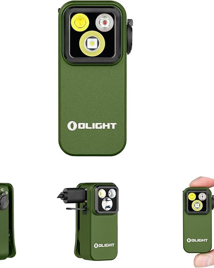 OLIGHT Oclip Pro EDC Flashlight Clip-on Light, Rechargeable 500 Lumens with Three Lighting Solutions Type-C Charging, Magnetic Flash Lights for Signaling, Cycling, Outdoor or Indoor Use(OD Green)