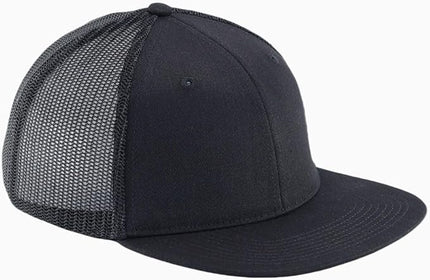 Flat Bill Snapback Mesh Hats | Fits OSFM & XXL Big Head | Blank Solid Color Adjustable Trucker Hat for Men