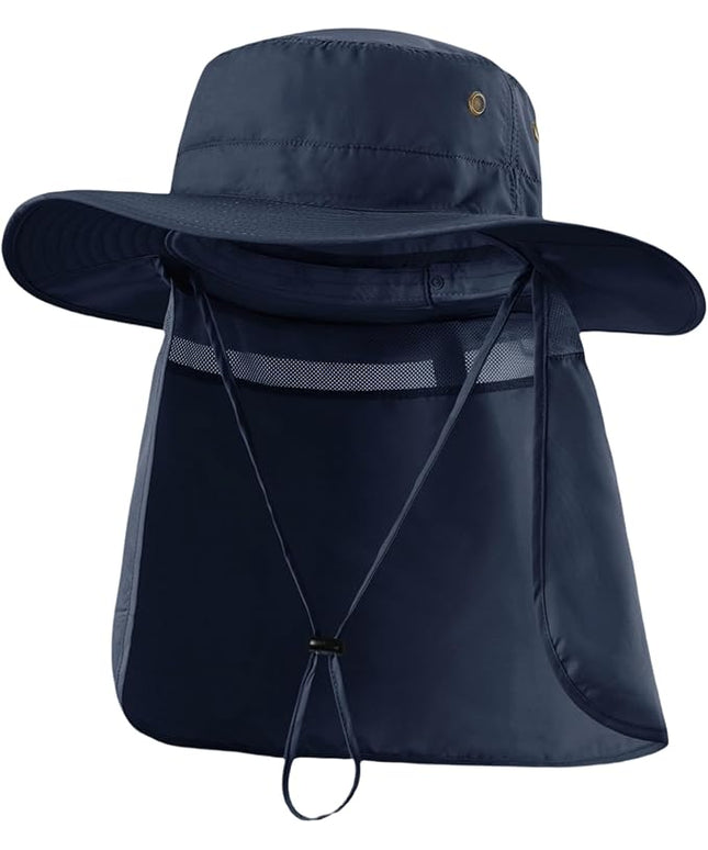 Home Prefer UPF50 Mens Sun Hat with Neck Flap Quick Dry UV Protection Cap Womens Wide Brim Fishing Hat Neck Flap Beach Garden