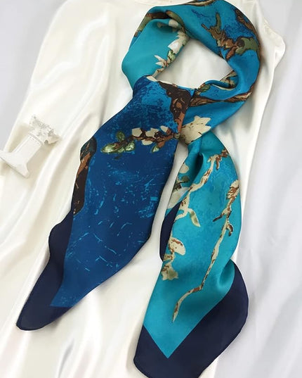 Julunar Silk Like Head Scarf for Women - Satin Large Hair Scarves - 35" Square Silk Hair Wrap for Sleeping with Gift Packed