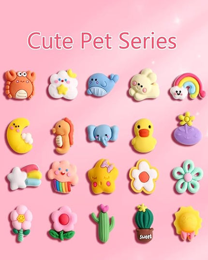 100pcs Non-Repeating 3D Stickers, Cute Decorations, Resin Charms,Flatback Charms,DIY Materials,Laptop and Phone case Decorations
