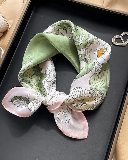 ANDANTINO 100% Mulberry Silk Scarf -21” Lightweight Square Neckerchief – Breathable Digital Printed Scarves with Gift Packed