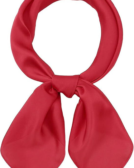 CHUNG Women's Square Satin Scarf 27.5" Bandanas Solid 50s Retro Neck Scarves Emulation Silk Handbag Hair Ribbons Necktie