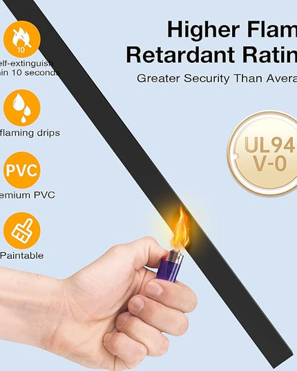 Delamu 157in Cord Covers for Wires on Wall, Cord Hider for 1 Cord, Paintable Cable Hider, Cable Management Wire Covers for Cords,W0.55 H0.4in, Black