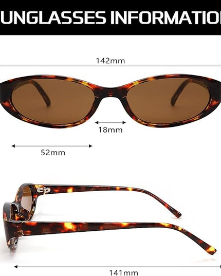 Retro Oval Sunglasses for Women 2026 90s Small Chic Cat Eye Sun Glasses Sunnies Lightweight Shades