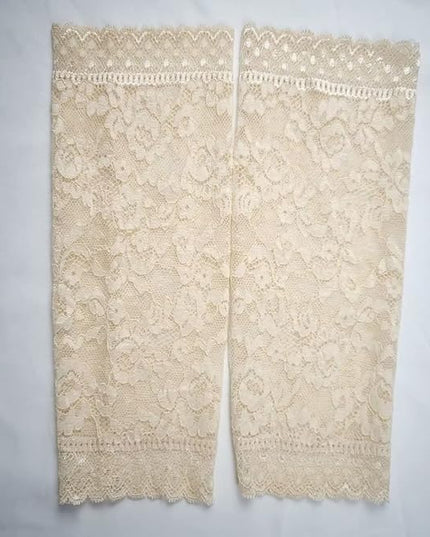 Women's Short Lace Gloves Fingerless for Driving Wedding Wrist Length Bridal Prom Gloves