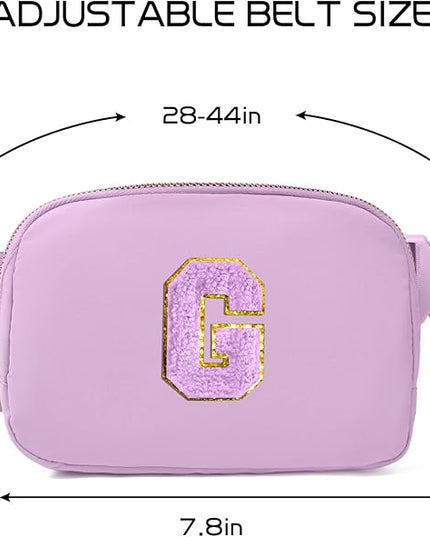 Gitus Gifts for 8 9 10 11 12 Year Old Girls Belt Bag Fanny Pack Crossbody Bags with Initial Letter Patch Cute Stuff Birthday Gifts for Teen Girls Women Personalized Trend Stuff (Lavender-G)