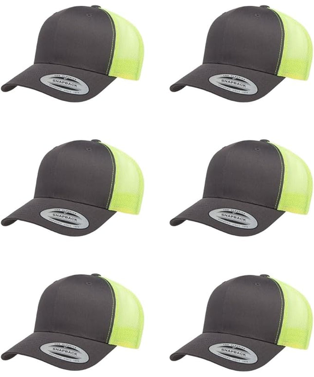 Yupoong Classic Premium Mesh 6 Panel Retro Trucker Cap | Mid Profile Snapback | OSFA | Bulk Pack Available