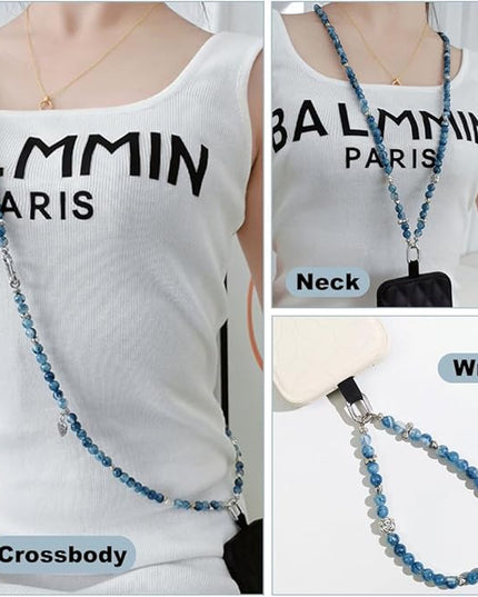 Phone Crossbody Chain CellPhone Lanyard,Universal Phone Chain Strap with Tether Patches Compatible with Most Phones (Y)