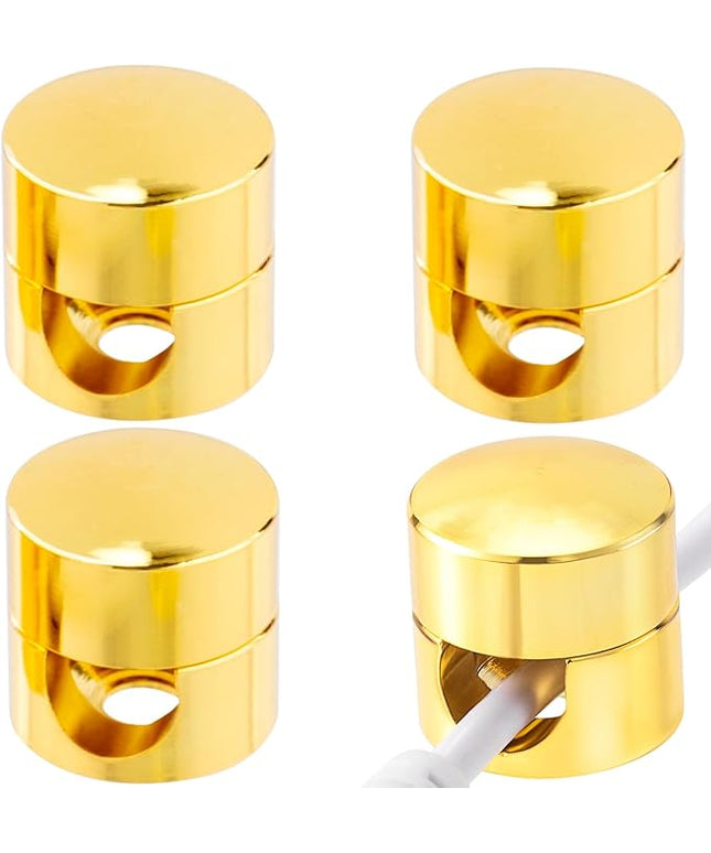 4 Sets Charger Holders for Cords, Gold Color Adjustable Cable Anchor Holders, Adhesive Metal Cord Clips, Cable Management Wire Organizers for Desk, Office, Nightstand