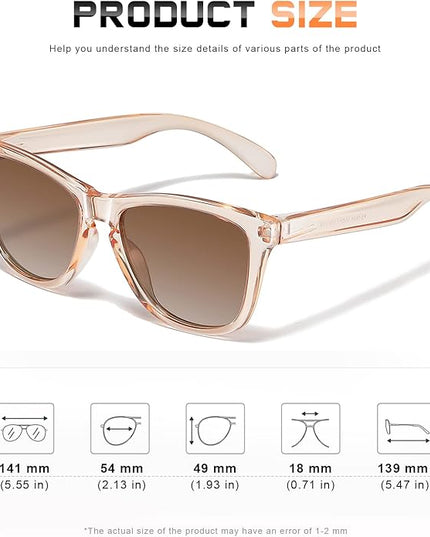 DANAMY Sunglasses Womens Polarized Sunglasses for Women Trendy Designer Mirrored UV400 Protection Sun Glasses