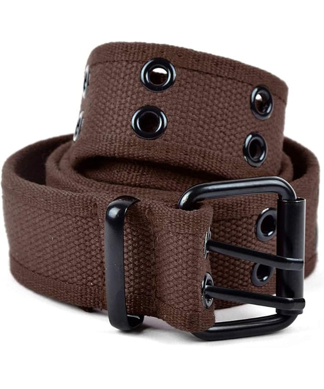 Boxed Gifts Parquet Casual Canvas Belt - Double Hole, Double Grommets for Men & Women