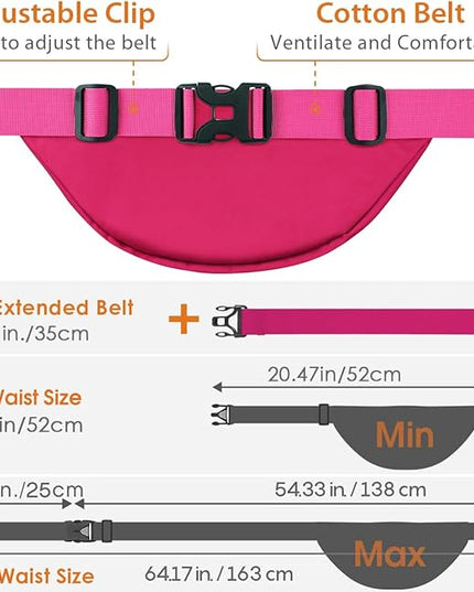 Large Fanny Pack for Women Men - Syican Waist bag with 3-Zipper Pockets, Gifts for Enjoy Sports Traveling Workout Casual Hands-Free crossbody bags Fits MAX 7.9'' iPad & 6.6'' Phone