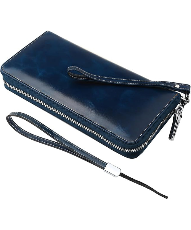 Lavemi Small Compact Women Wallet RFID Blocking Genuine Leather Bifold Purse with ID Windows