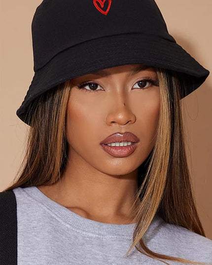 XYIYI Fashion Embroidery Bucket Hat Cotton Beach Fisherman Hats for Women Girls