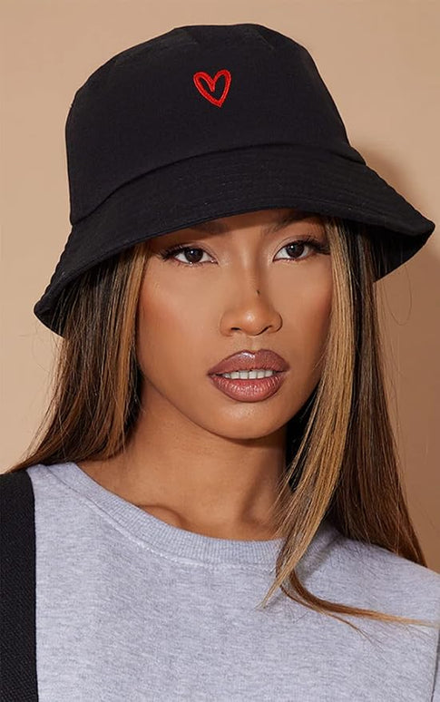 XYIYI Fashion Embroidery Bucket Hat Cotton Beach Fisherman Hats for Women Girls