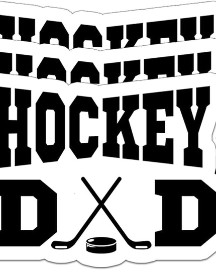 (3pcs) Hockey Dad Sticker – Gifts for Dad on Father’s Day, Waterproof Vinyl Decal for Water Bottle, Laptop, Tumbler, Book, Phone – Hockey Stickers for Daddy Papa Father, 3" x 2.3"