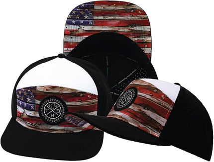 The Heartbeat Brand Color Vibes Flag Laser Mesh Snapback Hat for Men & Women | Flat Bill Trucker Hat | Undervisor Design